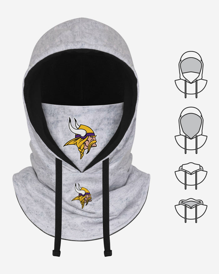 Minnesota Vikings Heather Gray Drawstring Hooded Gaiter Scarf FOCO - FOCO.com
