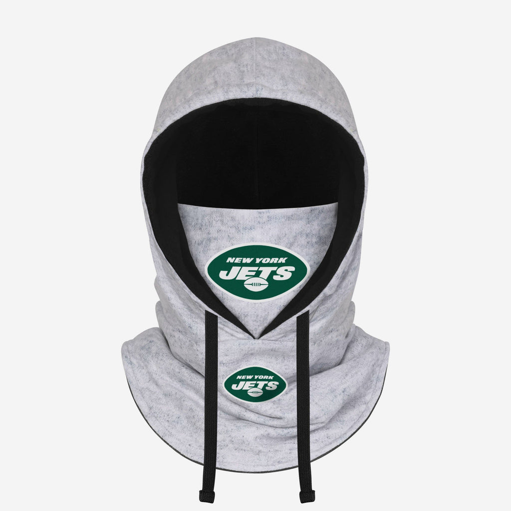 New York Jets Heather Gray Drawstring Hooded Gaiter Scarf FOCO - FOCO.com