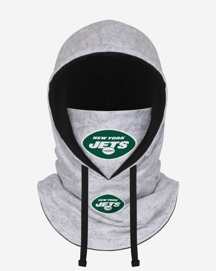 New York Jets Heather Gray Drawstring Hooded Gaiter Scarf FOCO - FOCO.com