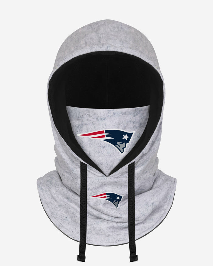 New England Patriots Heather Gray Drawstring Hooded Gaiter Scarf FOCO - FOCO.com