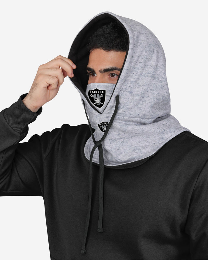 Las Vegas Raiders Heather Gray Drawstring Hooded Gaiter Scarf FOCO - FOCO.com