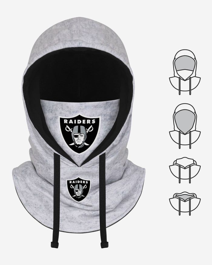 Las Vegas Raiders Heather Gray Drawstring Hooded Gaiter Scarf FOCO - FOCO.com