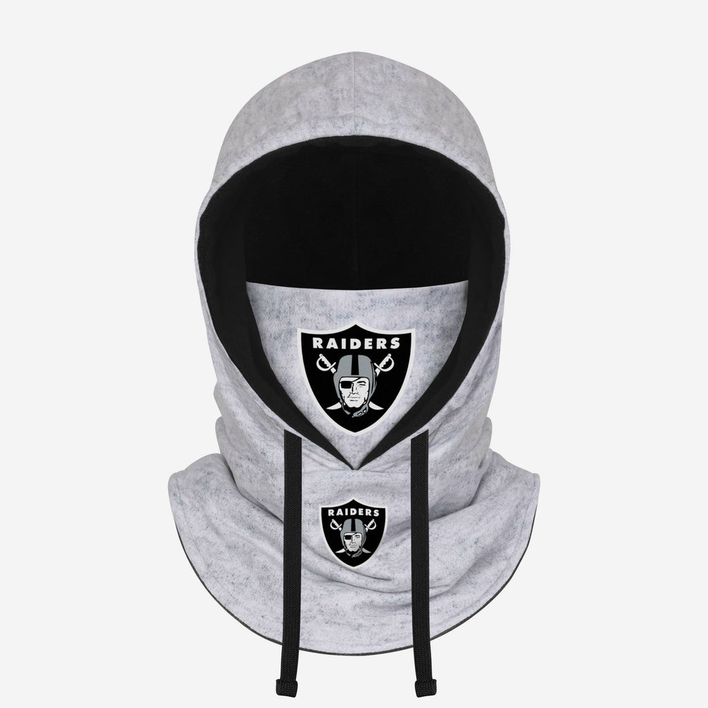 Las Vegas Raiders Heather Gray Drawstring Hooded Gaiter Scarf FOCO - FOCO.com