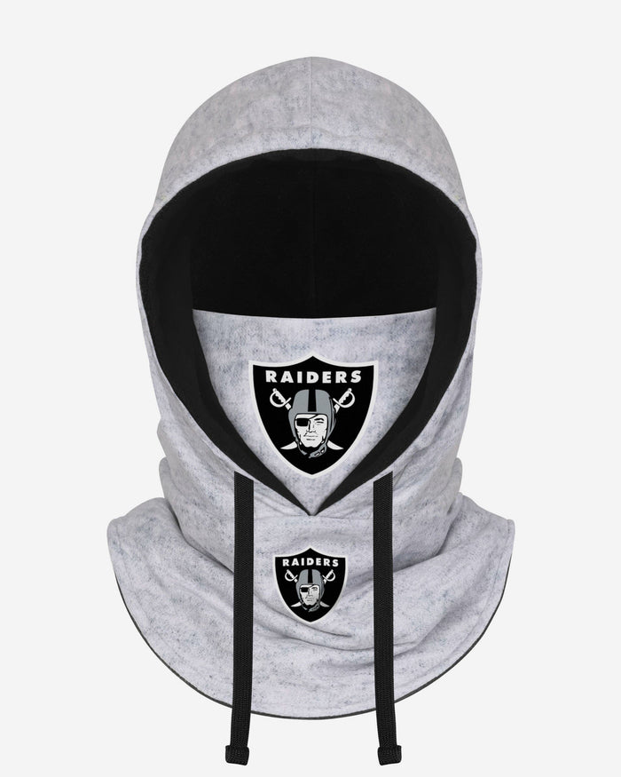 Las Vegas Raiders Heather Gray Drawstring Hooded Gaiter Scarf FOCO - FOCO.com