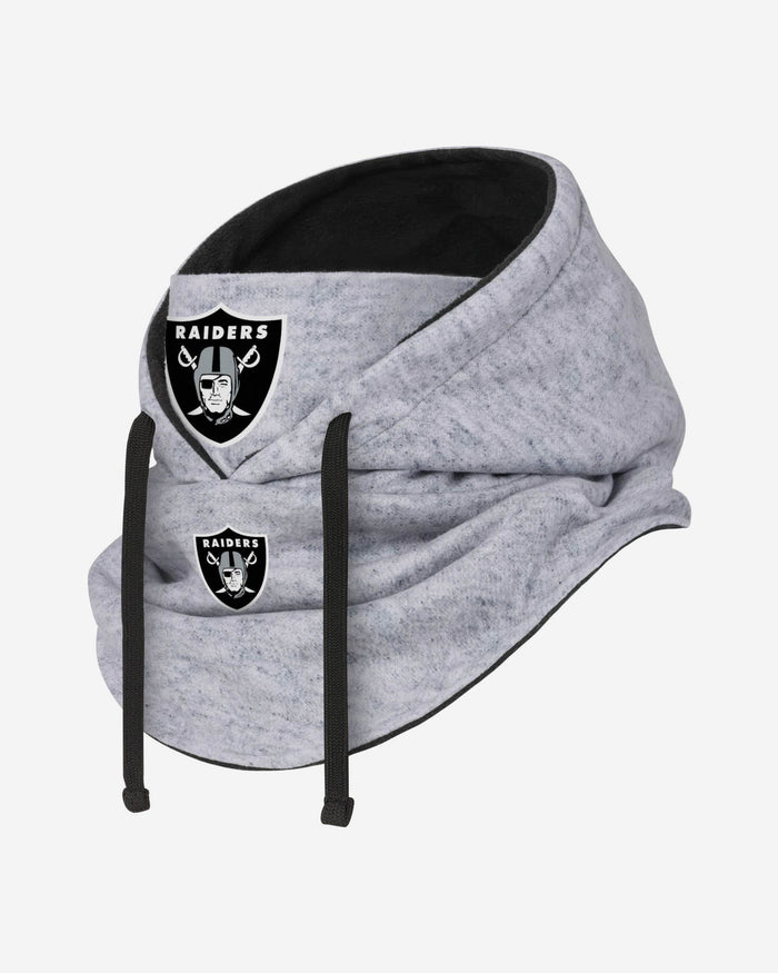 Las Vegas Raiders Heather Gray Drawstring Hooded Gaiter Scarf FOCO - FOCO.com