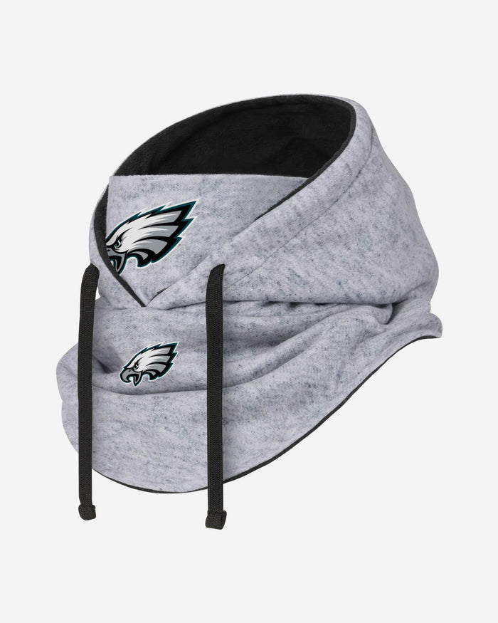 Philadelphia Eagles Heather Gray Drawstring Hooded Gaiter Scarf FOCO - FOCO.com