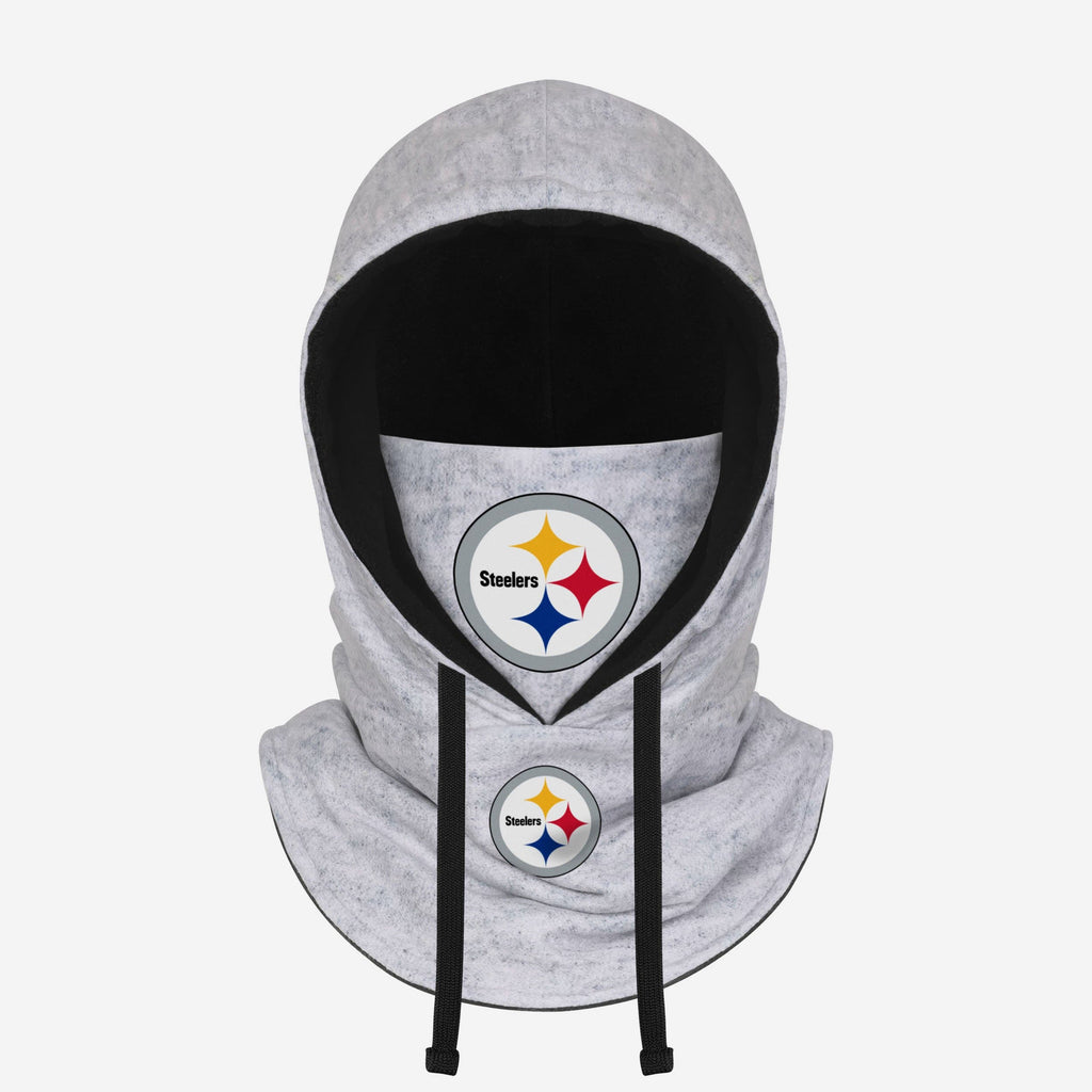 Pittsburgh Steelers Heather Gray Drawstring Hooded Gaiter Scarf FOCO - FOCO.com