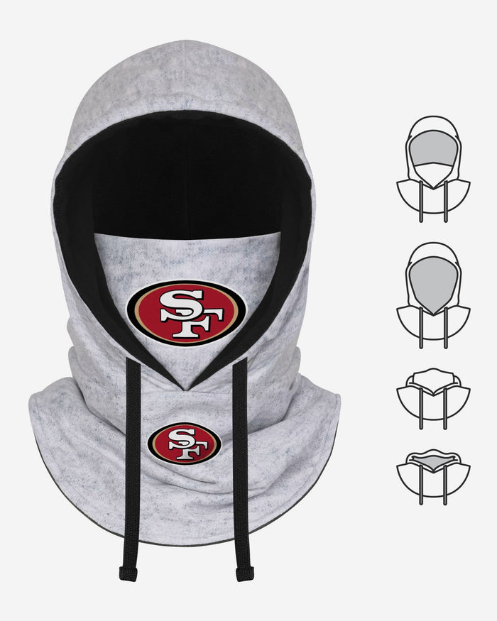 San Francisco 49ers Heather Gray Drawstring Hooded Gaiter Scarf FOCO - FOCO.com