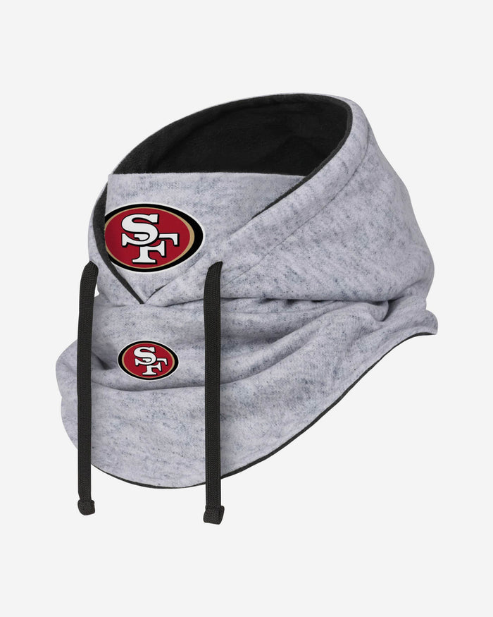 San Francisco 49ers Heather Gray Drawstring Hooded Gaiter Scarf FOCO - FOCO.com