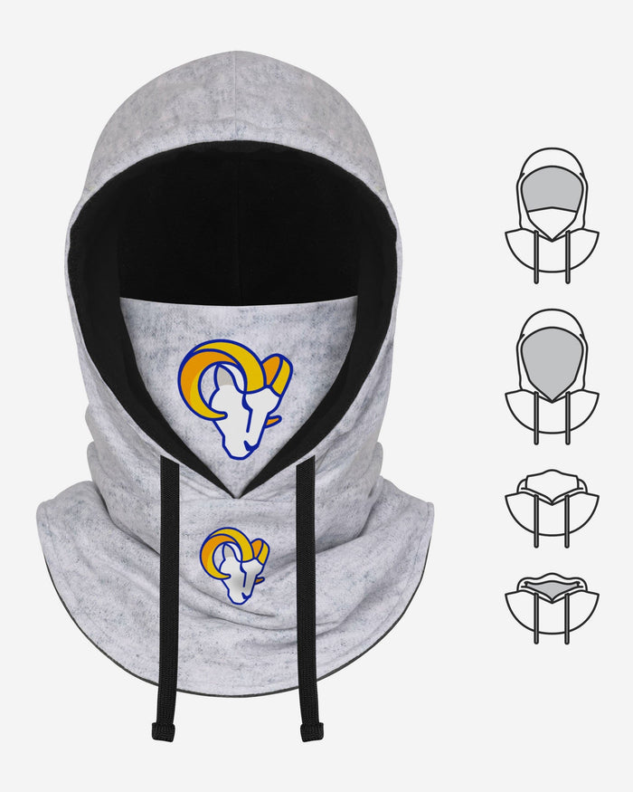 Los Angeles Rams Heather Gray Drawstring Hooded Gaiter Scarf FOCO - FOCO.com