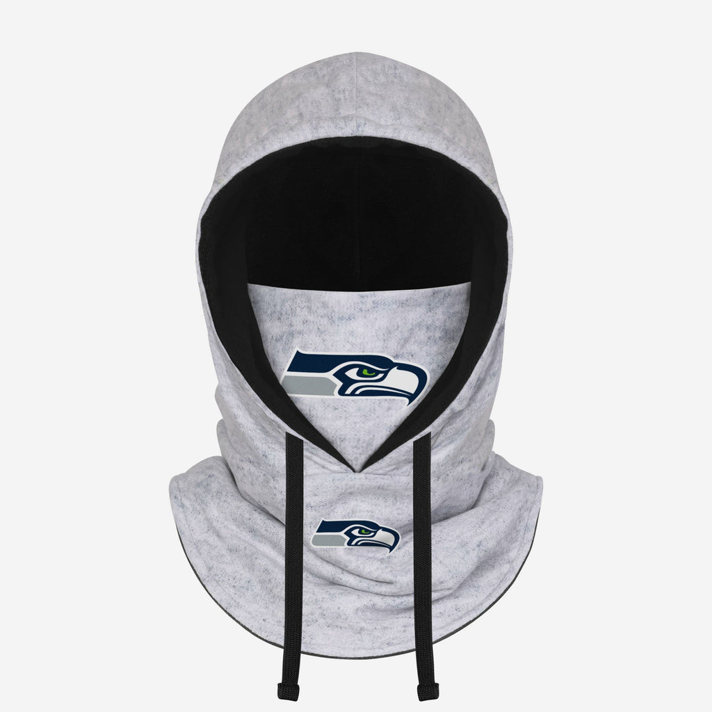 Seattle Seahawks Heather Gray Drawstring Hooded Gaiter Scarf FOCO - FOCO.com