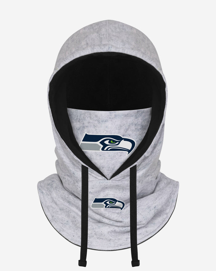 Seattle Seahawks Heather Gray Drawstring Hooded Gaiter Scarf FOCO - FOCO.com