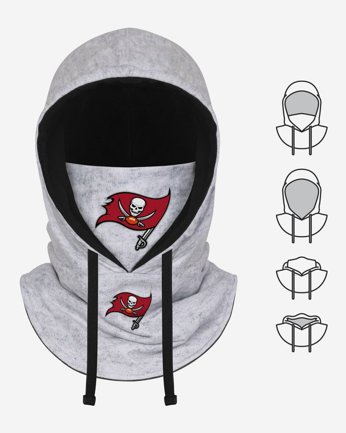 Tampa Bay Buccaneers Heather Gray Drawstring Hooded Gaiter Scarf FOCO - FOCO.com