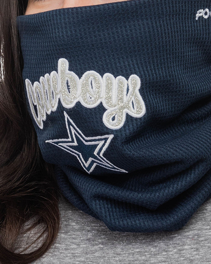 Dallas Cowboys Glitter Waffle Gaiter Scarf FOCO - FOCO.com