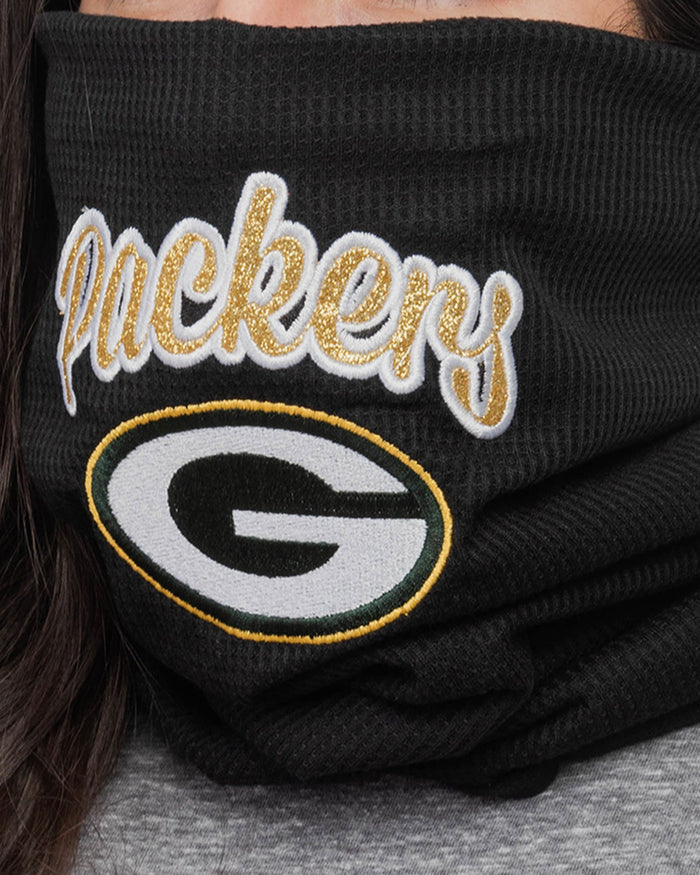 Green Bay Packers Glitter Waffle Gaiter Scarf FOCO - FOCO.com