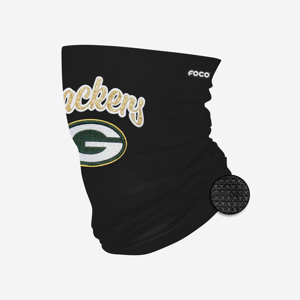 Green Bay Packers Glitter Waffle Gaiter Scarf FOCO - FOCO.com