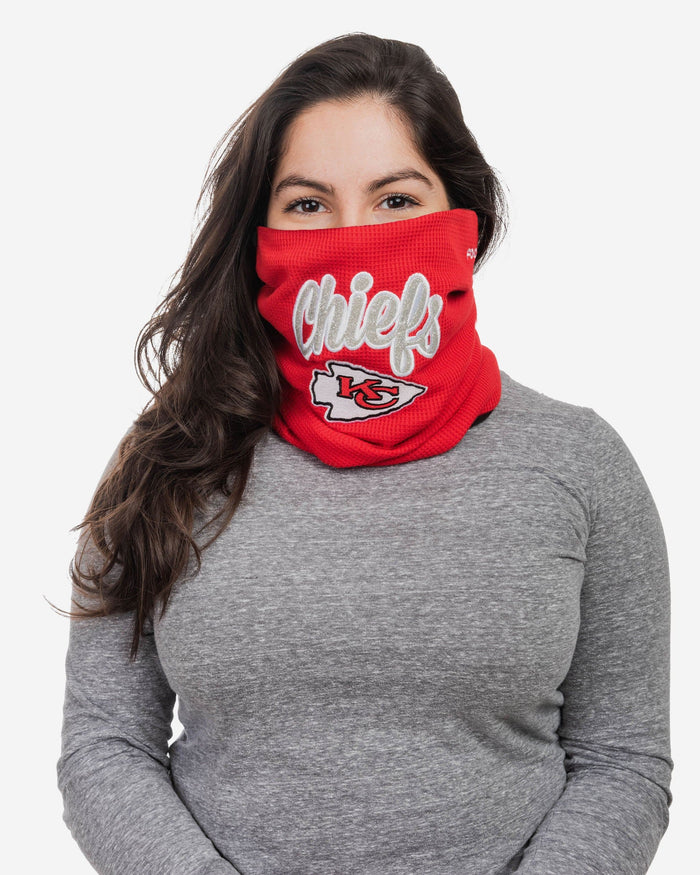 Kansas City Chiefs Glitter Waffle Gaiter Scarf FOCO - FOCO.com