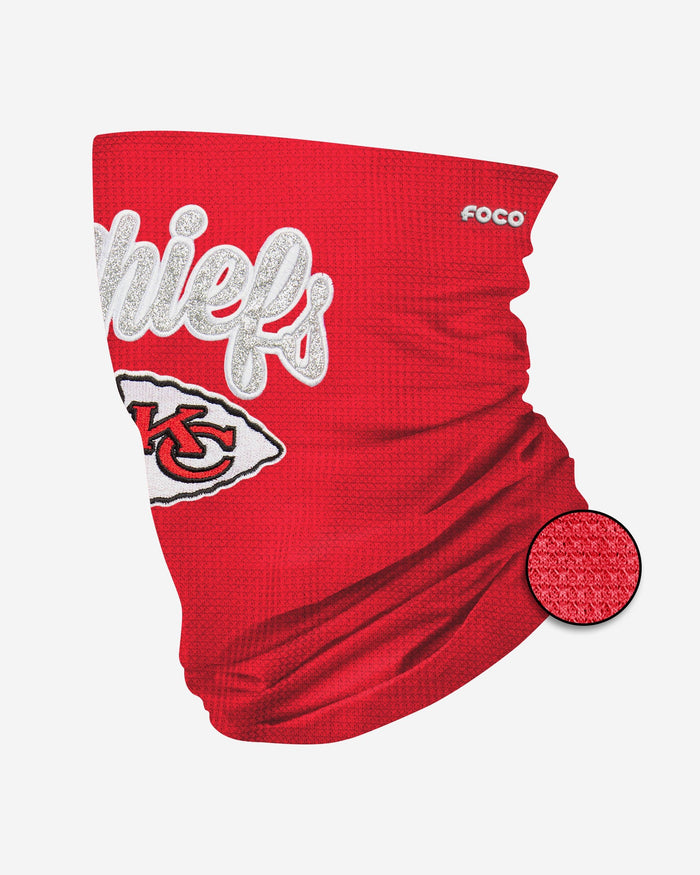 Kansas City Chiefs Glitter Waffle Gaiter Scarf FOCO - FOCO.com