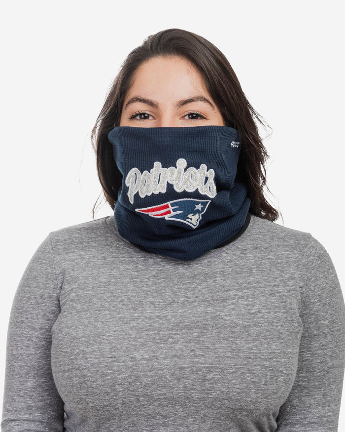 New England Patriots Glitter Waffle Gaiter Scarf FOCO - FOCO.com