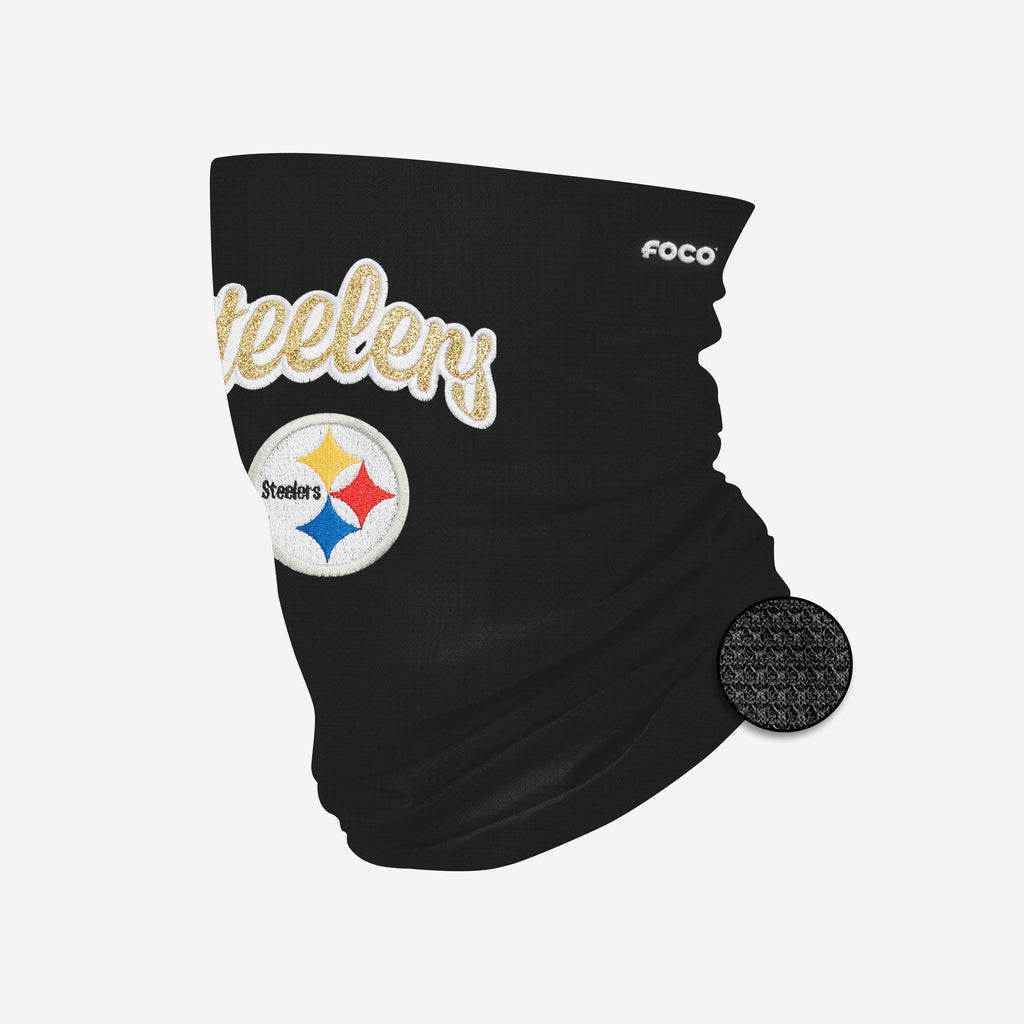 Pittsburgh Steelers Glitter Waffle Gaiter Scarf FOCO - FOCO.com