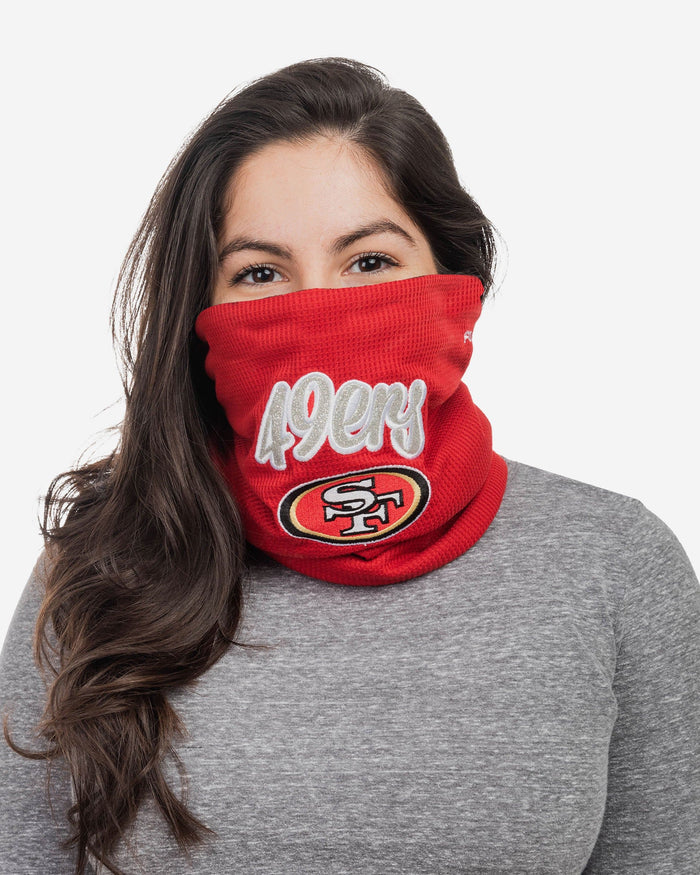 San Francisco 49ers Glitter Waffle Gaiter Scarf FOCO - FOCO.com