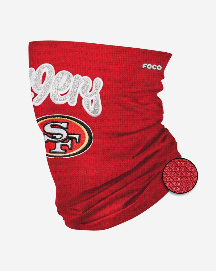 San Francisco 49ers Glitter Waffle Gaiter Scarf FOCO - FOCO.com