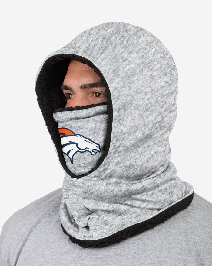 Denver Broncos Heather Grey Big Logo Hooded Gaiter FOCO - FOCO.com