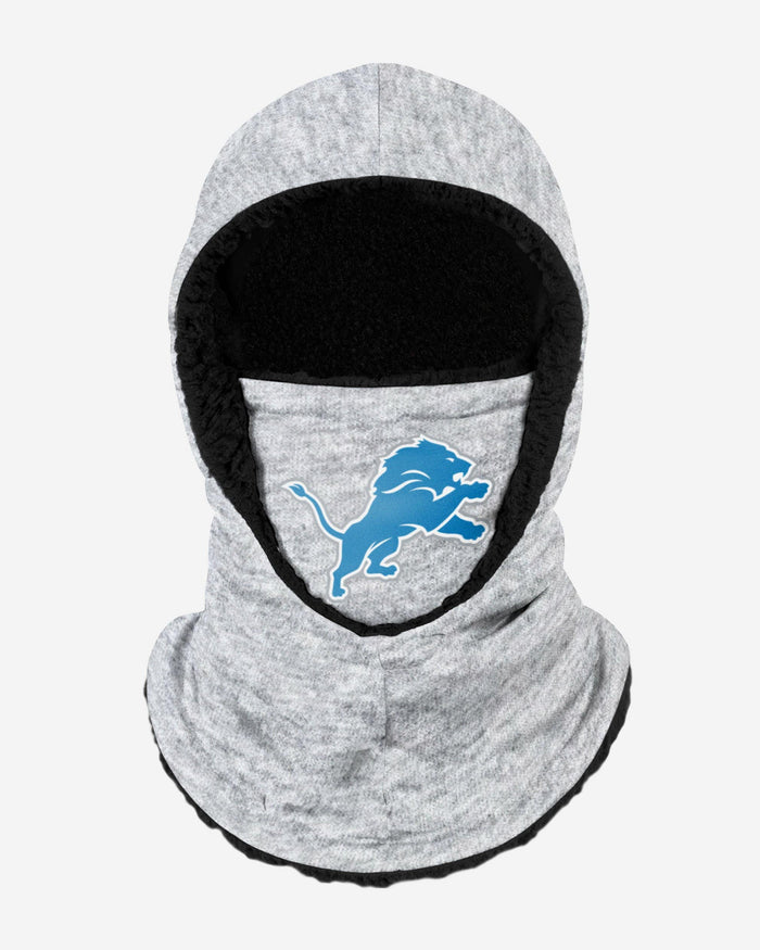 Detroit Lions Heather Grey Big Logo Hooded Gaiter FOCO Adult - FOCO.com