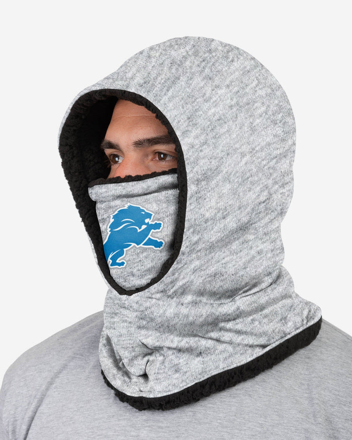 Detroit Lions Heather Grey Big Logo Hooded Gaiter FOCO - FOCO.com