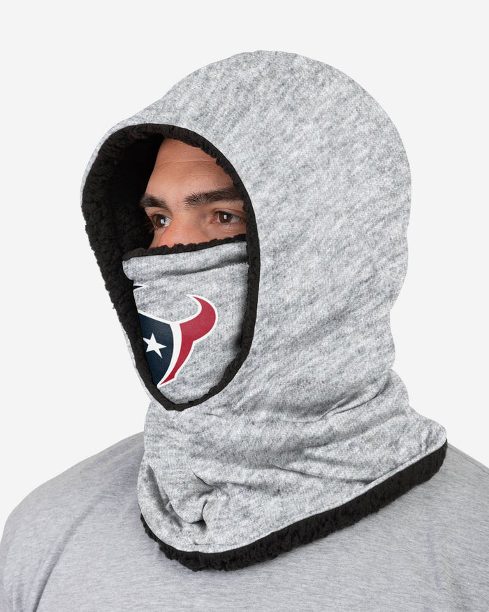 Houston Texans Heather Grey Big Logo Hooded Gaiter FOCO - FOCO.com