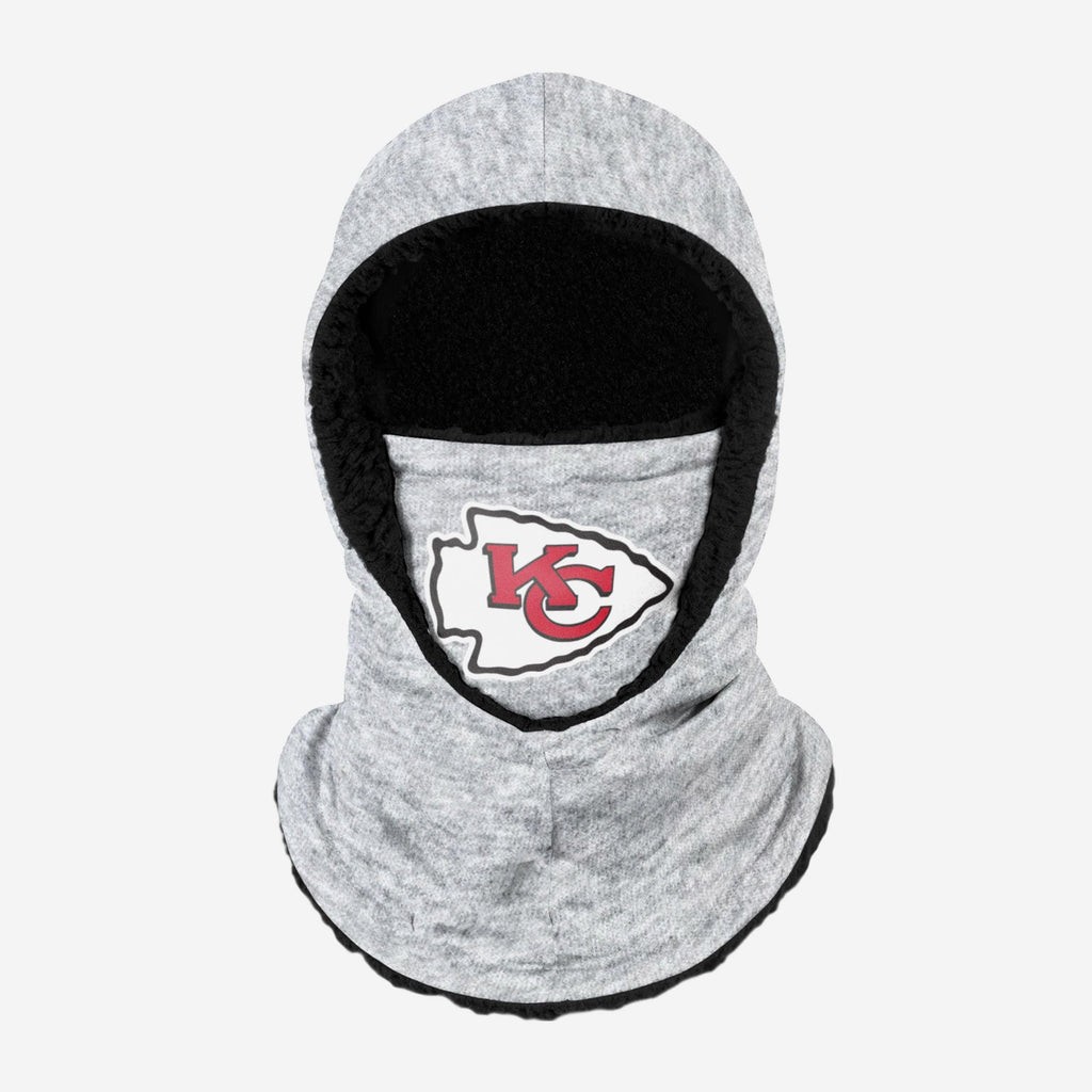 Kansas City Chiefs Heather Grey Big Logo Hooded Gaiter FOCO Adult - FOCO.com