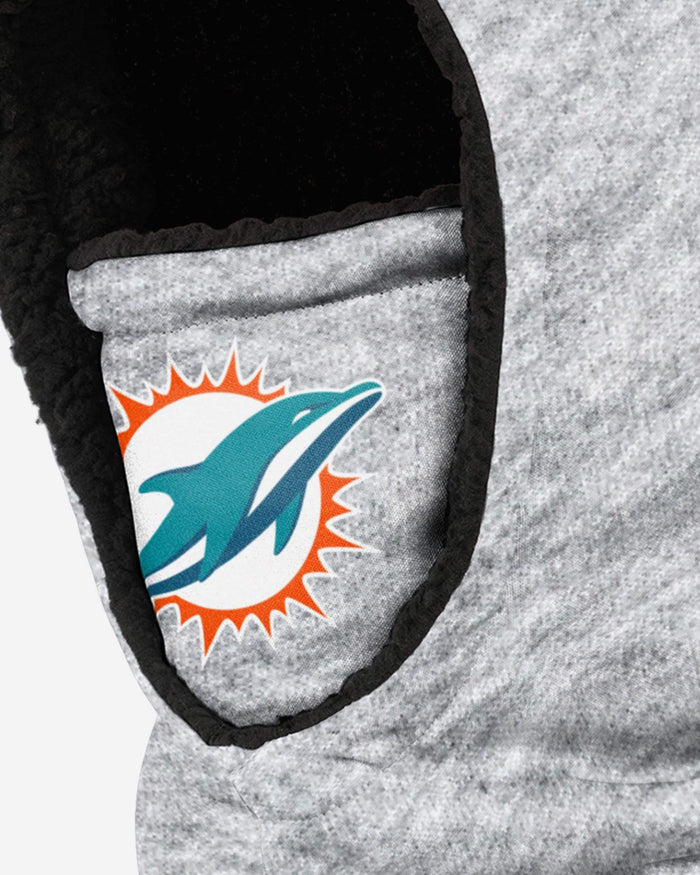 Miami Dolphins Heather Grey Big Logo Hooded Gaiter FOCO - FOCO.com