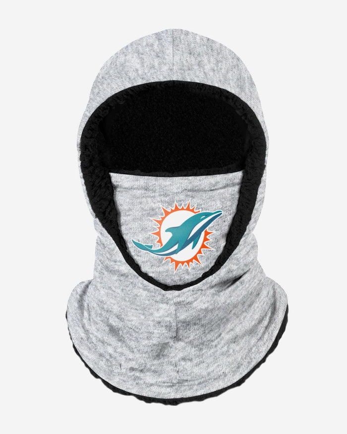 Miami Dolphins Heather Grey Big Logo Hooded Gaiter FOCO Adult - FOCO.com