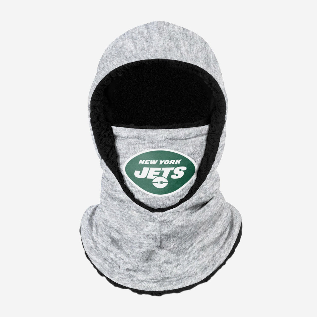 New York Jets Heather Grey Big Logo Hooded Gaiter FOCO Adult - FOCO.com