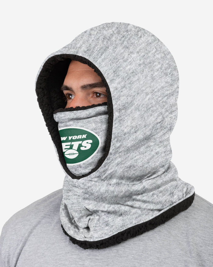 New York Jets Heather Grey Big Logo Hooded Gaiter FOCO - FOCO.com