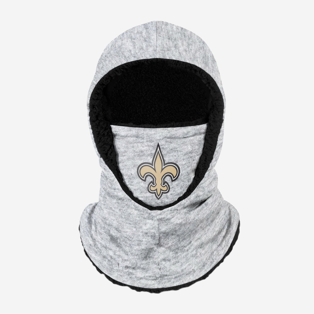 New Orleans Saints Heather Grey Big Logo Hooded Gaiter FOCO Adult - FOCO.com