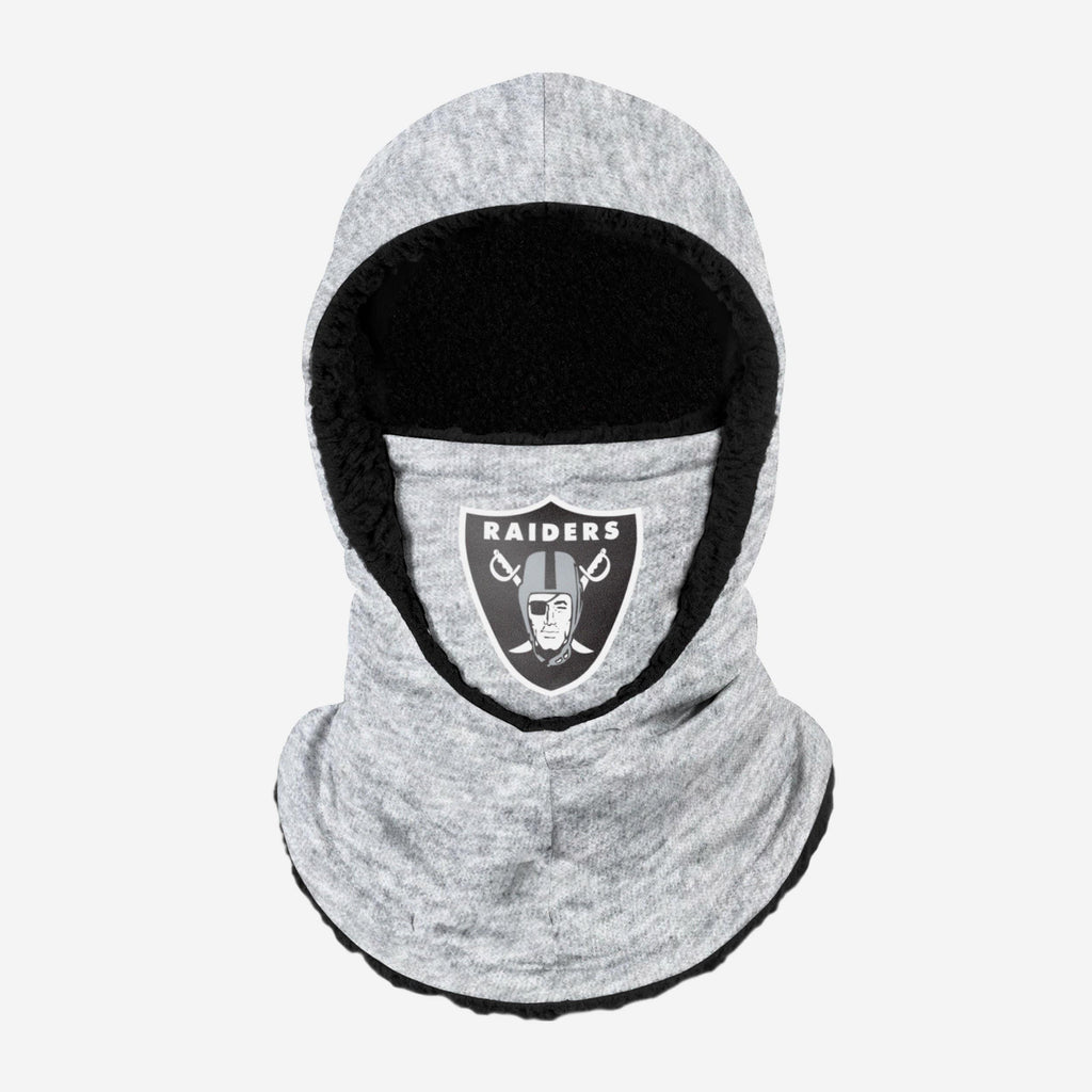 Las Vegas Raiders Heather Grey Big Logo Hooded Gaiter FOCO Adult - FOCO.com