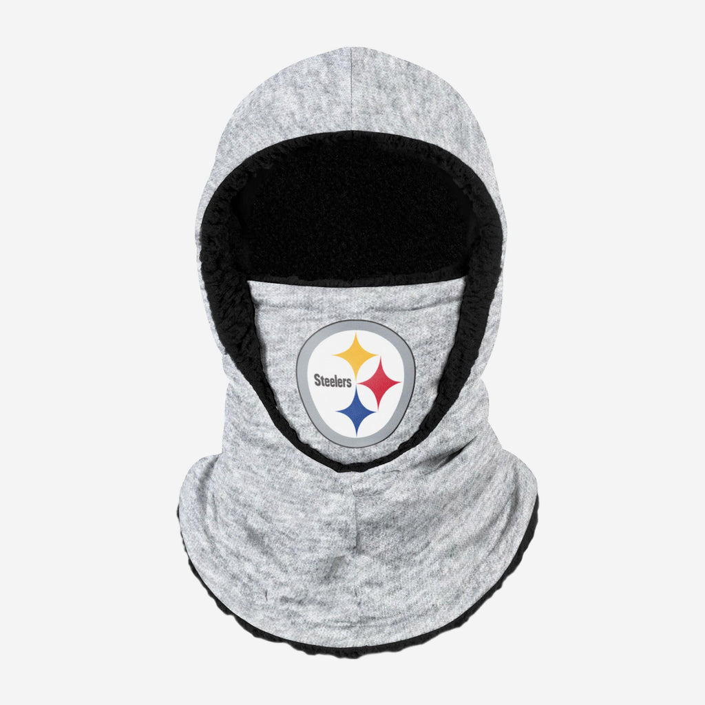 Pittsburgh Steelers Heather Grey Big Logo Hooded Gaiter FOCO Adult - FOCO.com