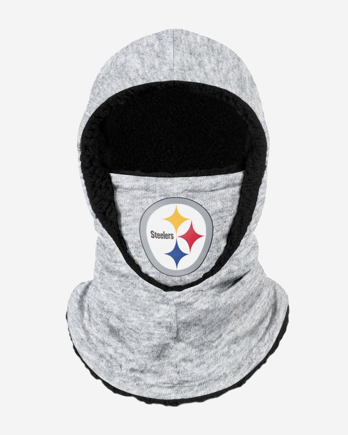 Pittsburgh Steelers Heather Grey Big Logo Hooded Gaiter FOCO Adult - FOCO.com