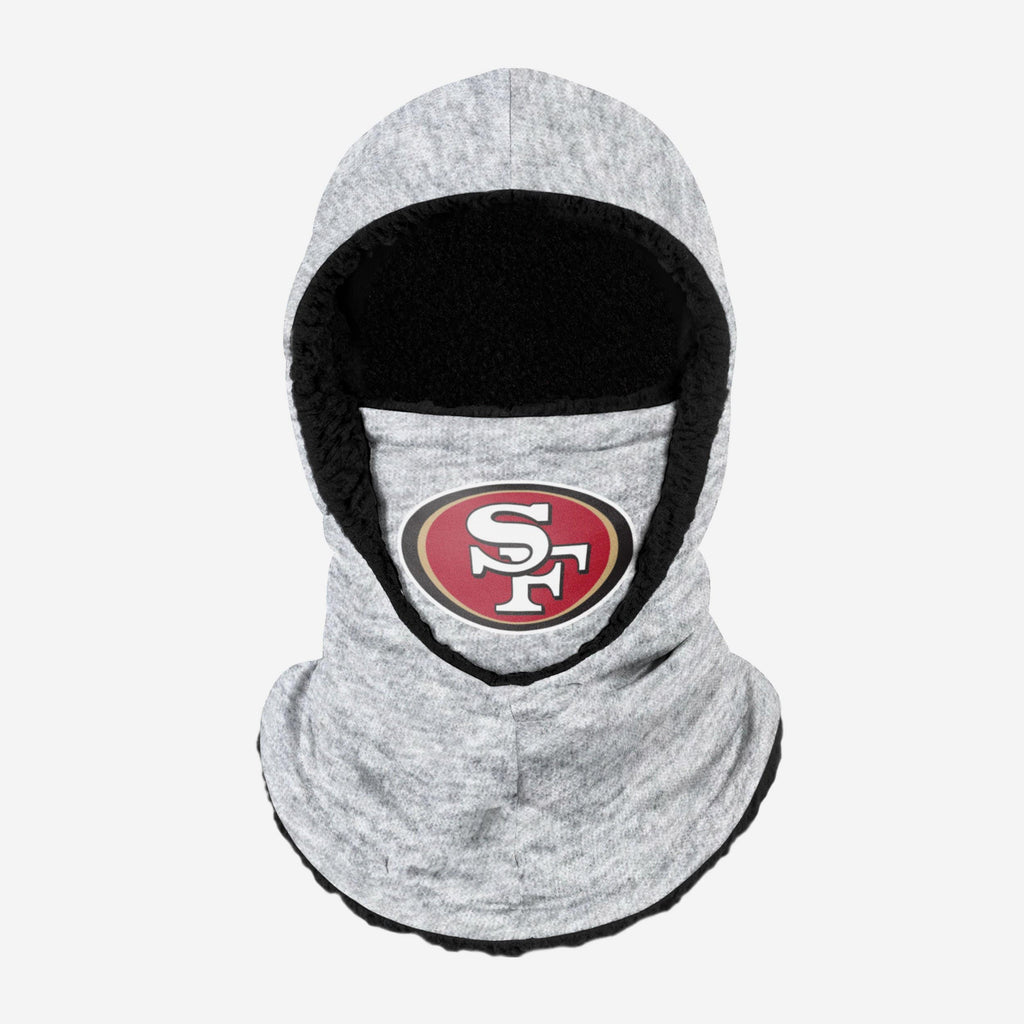 San Francisco 49ers Heather Grey Big Logo Hooded Gaiter FOCO Adult - FOCO.com