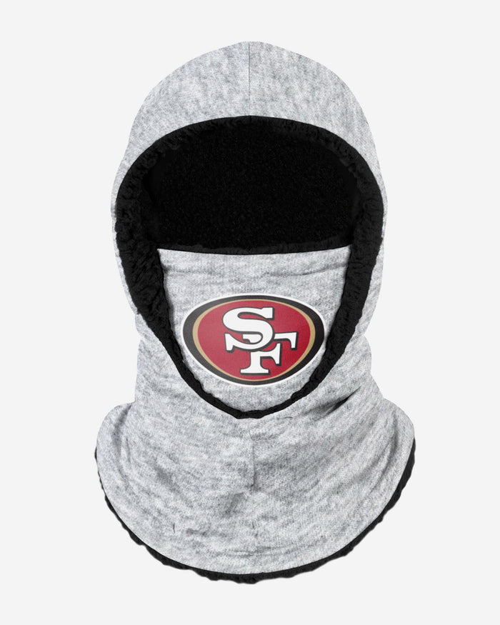 San Francisco 49ers Heather Grey Big Logo Hooded Gaiter FOCO Adult - FOCO.com