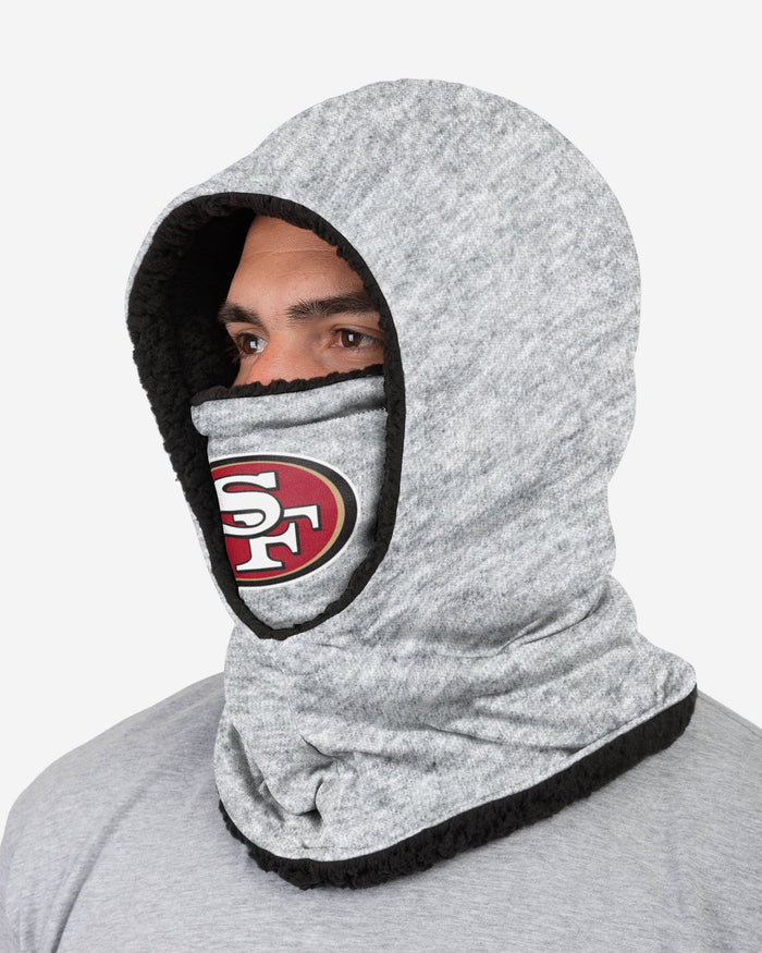 San Francisco 49ers Heather Grey Big Logo Hooded Gaiter FOCO - FOCO.com