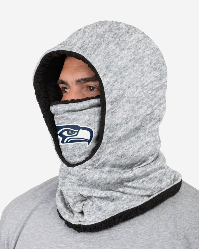 Seattle Seahawks Heather Grey Big Logo Hooded Gaiter FOCO - FOCO.com