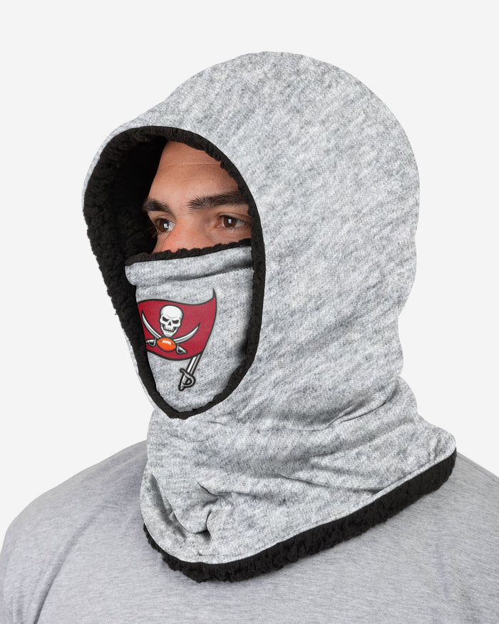 Tampa Bay Buccaneers Heather Grey Big Logo Hooded Gaiter FOCO - FOCO.com