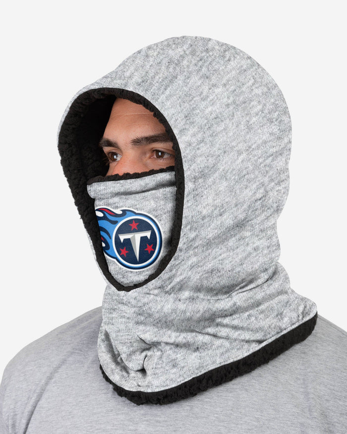 Tennessee Titans Heather Grey Big Logo Hooded Gaiter FOCO - FOCO.com