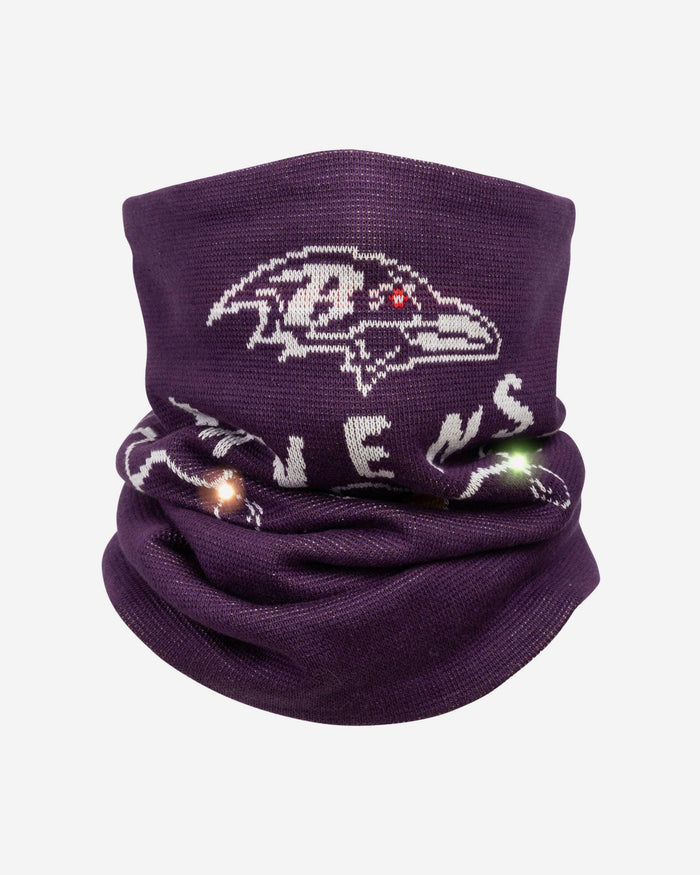 Baltimore Ravens Light Up Knit Gaiter Scarf FOCO - FOCO.com