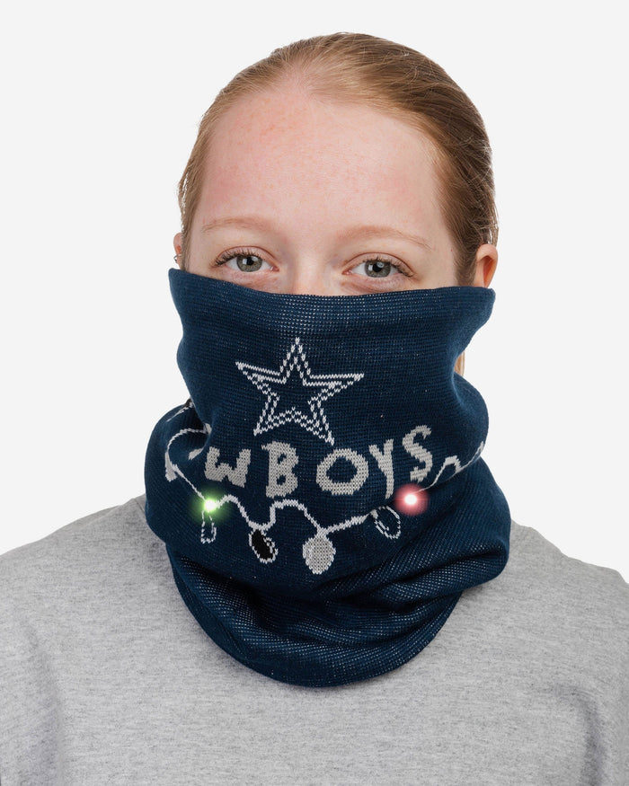 Dallas Cowboys Light Up Knit Gaiter Scarf FOCO - FOCO.com