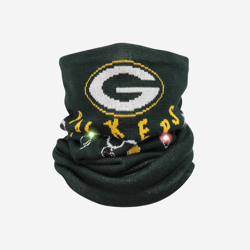 Green Bay Packers Light Up Knit Gaiter Scarf FOCO - FOCO.com