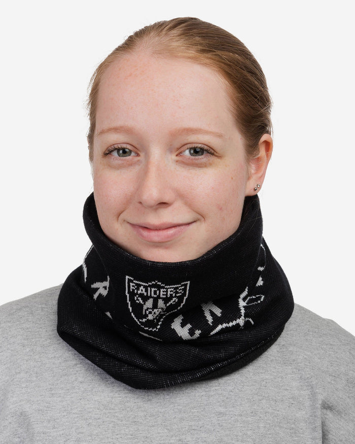 Las Vegas Raiders Light Up Knit Gaiter Scarf FOCO - FOCO.com