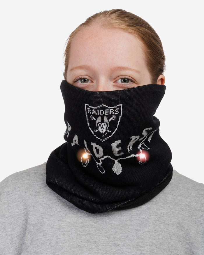 Las Vegas Raiders Light Up Knit Gaiter Scarf FOCO - FOCO.com